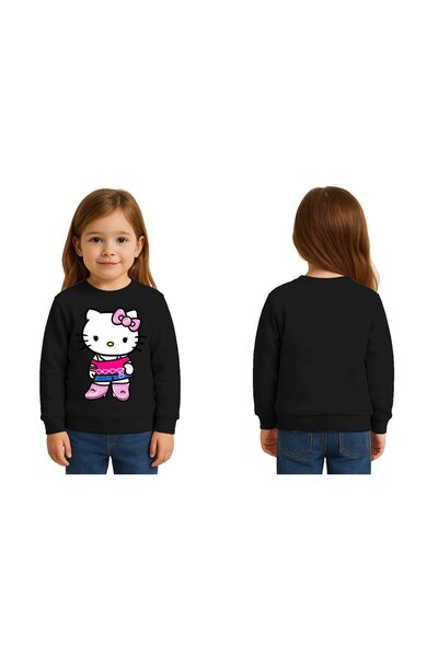 SEDİRLİ Унисекс детска блуза с принт Hello Kitty и 3-нишка ребра