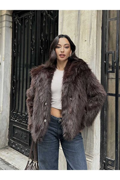 ANBLYs COLLECTION KÜRK DETALI YUMUŞAK ÇITÇITLI ŞIK KADIN CEKET