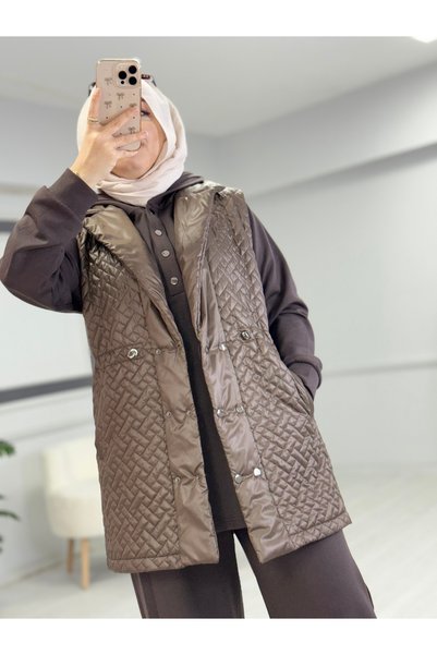 Butik Kardelen CAMELYA ŞİŞME YELEKLİ ÜÇLÜ TAKIM 10776