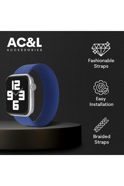 Generic AC&L Braided Watch Band with Single Loop Compatible with Apple Watch 44mm