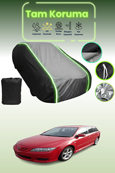 Dokaca Neo غطاء حماية متوافق مع سيارة مازدا 6/أتينزا واجن 2002 - 2005 باللون الأسود_الرمادي_الأسود النيون