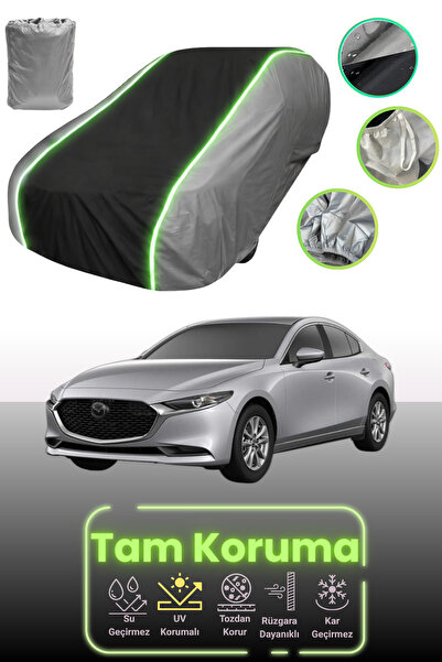Dokaca Neo Grey.Black.Grey Neon Corded Mazda 3 1 Sedan Compatible Car Tarpaul...