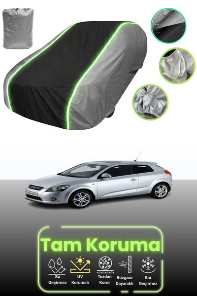 Dokaca Neo غطاء حماية للسيارة باللون الرمادي والأسود والرمادي النيون قماش مجد...