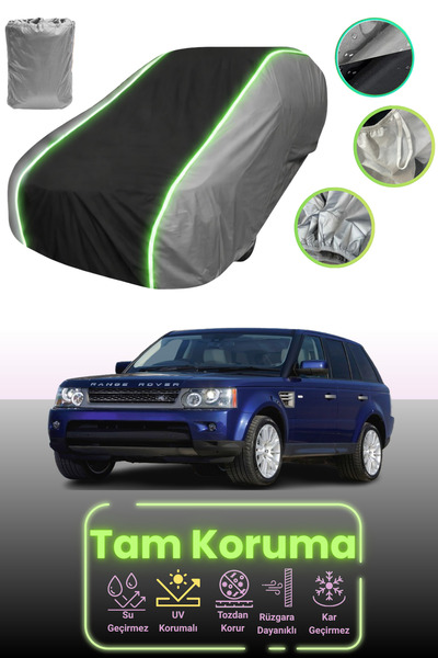 Dokaca Neo غطاء حماية متوافق مع لاند روفر رينج روفر سبورت 2009 - 2013 باللون الرمادي والأسود والرمادي النيون قماش مجدّل