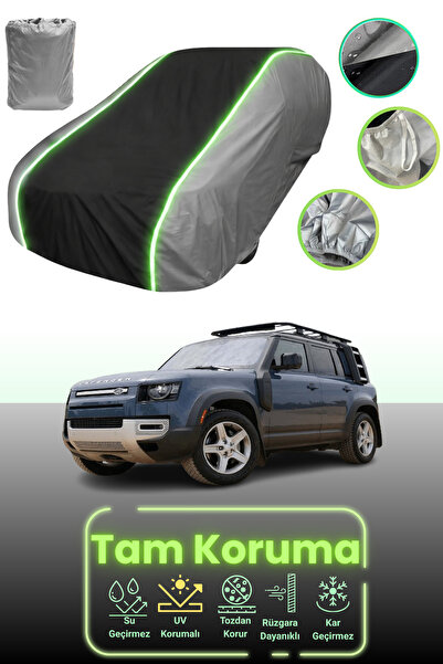 Dokaca Neo غطاء حماية للسيارة باللون الرمادي والأسود والرمادي النيون قماش مجدّل لسيارة لاند روفر ديفندر 110 2019 - 2021