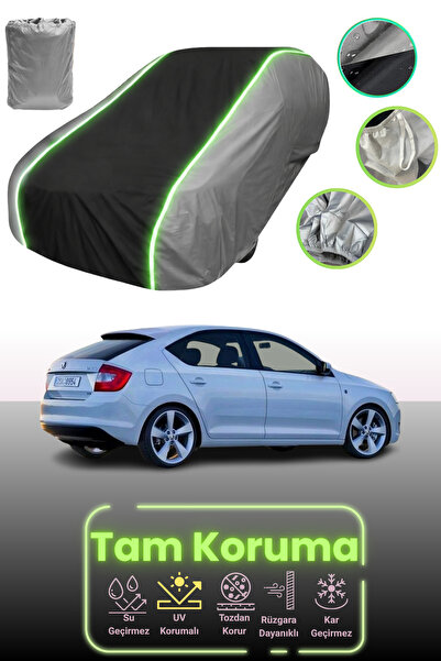 Dokaca Neo غطاء حماية للسيارة باللون الرمادي والأسود والرمادي النيون قماش مجد...