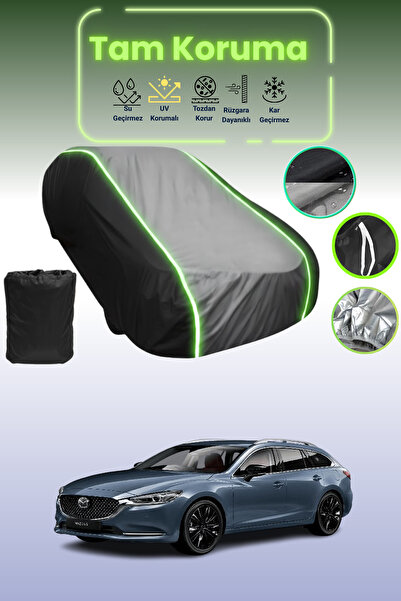 Dokaca Neo غطاء حماية متوافق مع سيارة مازدا 6 / أتينزا واجن 2015 - 2021 باللون الأسود_الرمادي_الأسود النيون