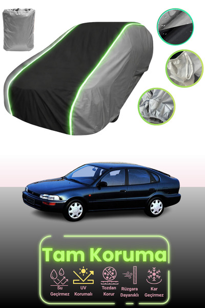 Dokaca Neo غطاء حماية للسيارة باللون الرمادي والأسود والرمادي النيون قماش مجد...