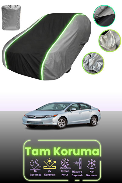 Dokaca Neo غطاء حماية متوافق مع سيارة هوندا سيفيك سيدان قماش مجدّل باللون الر...