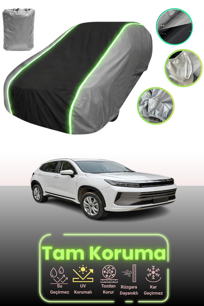 Dokaca Neo غطاء حماية للسيارة باللون الرمادي والأسود والرمادي النيون قماش مجدّل متوافق مع سيارة شيري إكسيد إل إكس