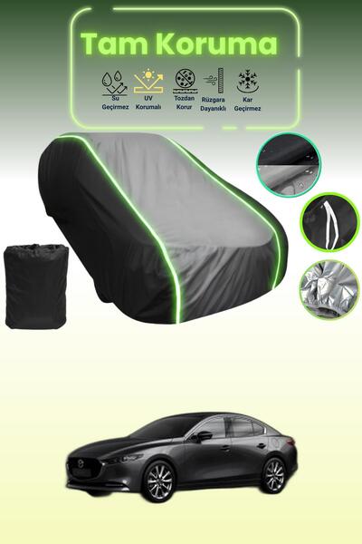 Dokaca Neo غطاء حماية متوافق مع سيارة مازدا قماش مجدّل 4 سيدان باللون الأسود_...