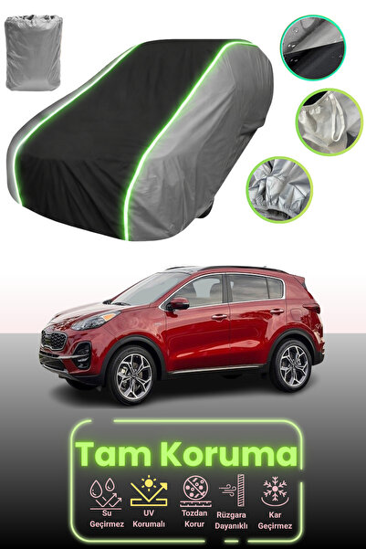 Dokaca Neo غطاء حماية للسيارة باللون الرمادي والأسود والرمادي النيون قماش مجد...