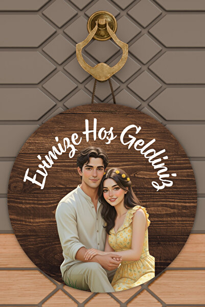 Dormot Modern Digital Printing 30X30 Couple, Lover, Daisy Crowned Woman Door ...