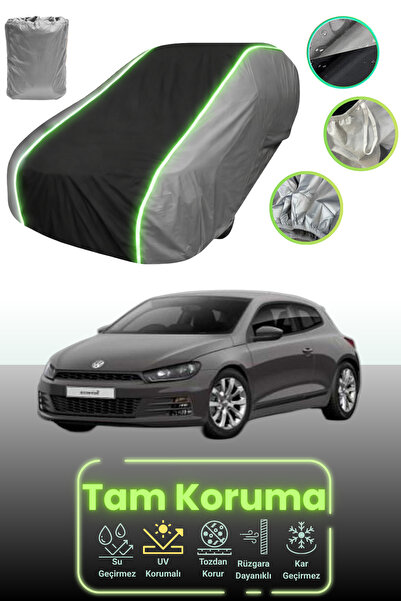 Dokaca Neo غطاء حماية للسيارة متوافق مع فولكس فاجن سيروكو 1، مصنوع من قماش النيون الرمادي والأسود