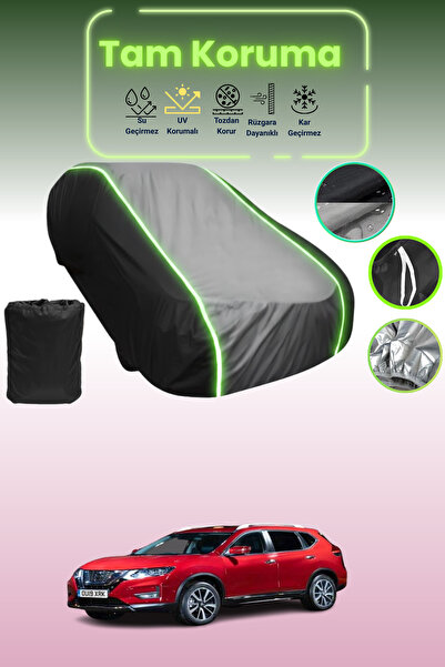 Dokaca Neo غطاء حماية متوافق مع سيارة نيسان إكس-تريل 2017 - 2021 باللون الأسود_الرمادي_الأسود النيون