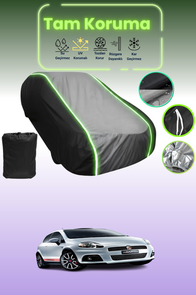 Dokaca Neo Black_Grey_Black Neon Corded Fabric Fiat Grande Punto Abarth 2007 ...