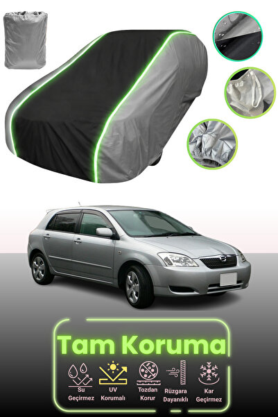 Dokaca Neo غطاء حماية للسيارة باللون الرمادي والأسود والرمادي النيون قماش مجدّل متوافق مع تويوتا كورولا رانكس