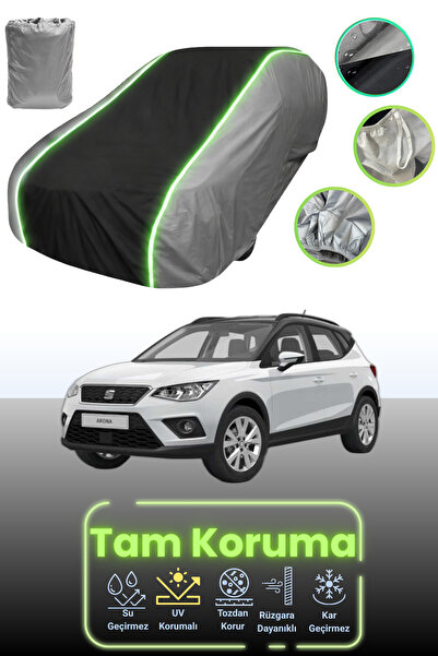 Dokaca Neo غطاء حماية للسيارة باللون الرمادي والأسود والرمادي النيون قماش مجدّل متوافق مع سيارة أرونا