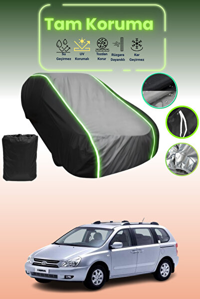 Dokaca Neo غطاء حماية متوافق مع سيارة كيا كرنفال قماش مجدّل باللون الأسود_الرمادي_الأسود النيون