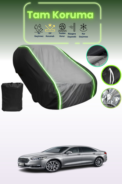 Dokaca Neo غطاء حماية متوافق مع سيارة فورد توروس قماش مجدّل باللون الأسود_الر...