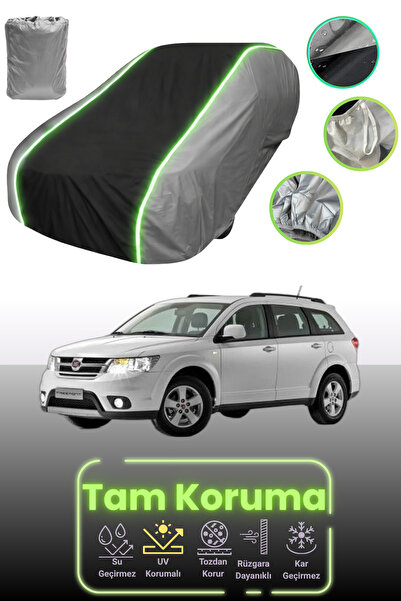 Dokaca Neo غطاء حماية للسيارة باللون الرمادي والأسود والرمادي النيون قماش مجدّل متوافق مع سيارة فيات فريمونت