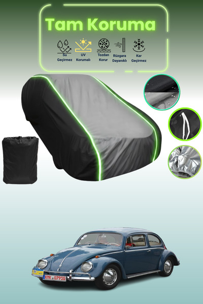 Dokaca Neo غطاء حماية متوافق مع سيارة فولكس فاجن كايفر قماش مجدّل باللون الأسود_الرمادي_الأسود النيون