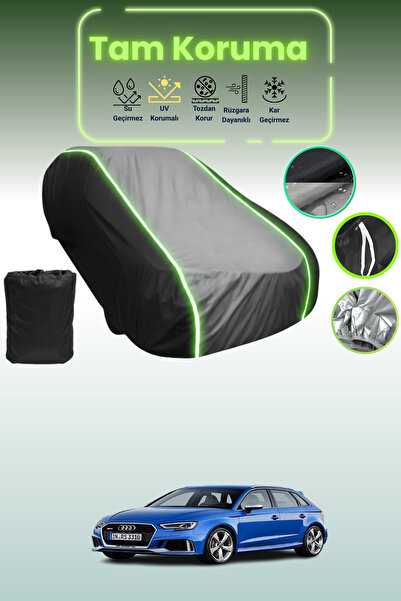 Dokaca Neo غطاء حماية متوافق مع سيارة أودي RS3 سبورت باك 2017 - 2021 باللون الأسود_الرمادي_الأسود النيون