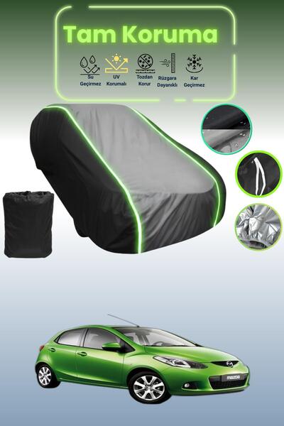 Dokaca Neo غطاء حماية متوافق مع سيارة مازدا قماش مجدّل 2 باللون الأسود_الرماد...