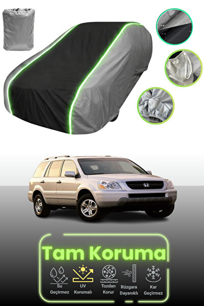 Dokaca Neo غطاء حماية للسيارة باللون الرمادي والأسود والرمادي النيون قماش مجدّل متوافق مع سيارة هوندا بايلوت 1