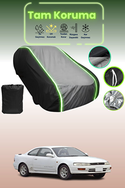 Dokaca Neo غطاء حماية متوافق مع سيارة تويوتا ليفين قماش مجدّل باللون الأسود_الرمادي_الأسود النيون