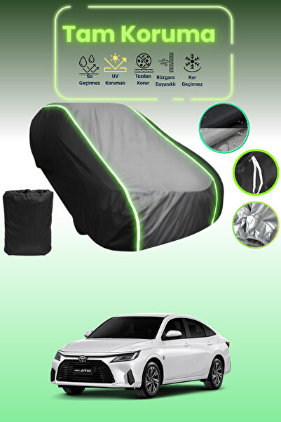 Dokaca Neo غطاء حماية متوافق مع سيارة تويوتا ياريس أتيف قماش مجدّل باللون الأ...