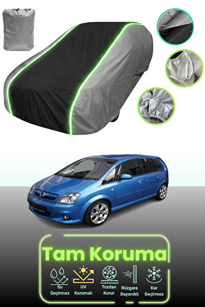 Dokaca Neo غطاء حماية للسيارة باللون الرمادي والأسود والرمادي النيون قماش مجدّل متوافق مع سيارة أوبل ميريفا Opc 2005 - 2010