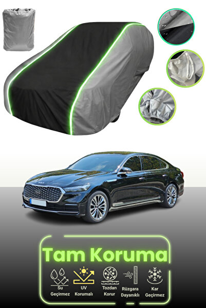 Dokaca Neo غطاء حماية للسيارة باللون الرمادي والأسود والرمادي النيون قماش مجد...