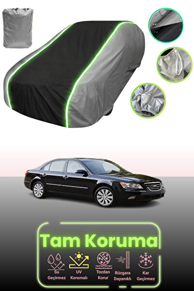 Dokaca Neo غطاء حماية للسيارة باللون الرمادي والأسود والرمادي النيون قماش مجدّل متوافق مع سيارة هيونداي سوناتا 5