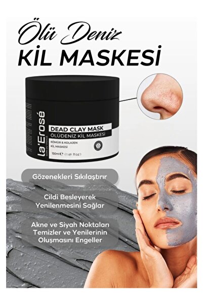 La Erose Kömür Minareli Ölü Deniz Kil Maskesi Kolajen Siyah Nokta Ölü Deri To...