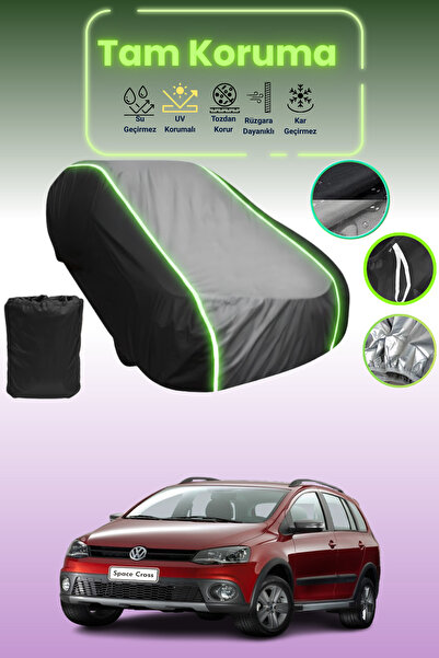 Dokaca Neo غطاء حماية متوافق مع سيارة فولكس فاجن سبيس كروس، أسود_رمادي_أسود، غطاء سيارة من القماش المشمع
