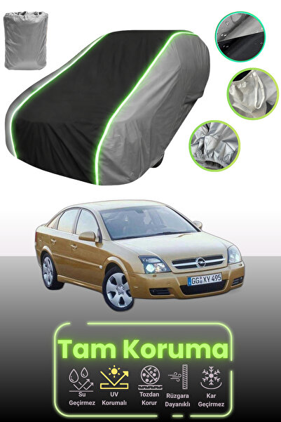 Dokaca Neo غطاء حماية للسيارة باللون الرمادي والأسود والرمادي النيون قماش مجدّل متوافق مع سيارة أوبل فيكترا