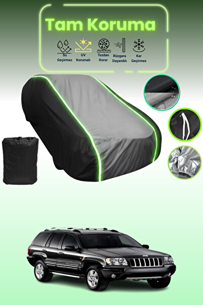 Dokaca Neo غطاء حماية متوافق مع سيارة جيب جراند شيروكي 2003 - 2005 باللون الأسود_الرمادي_الأسود النيون