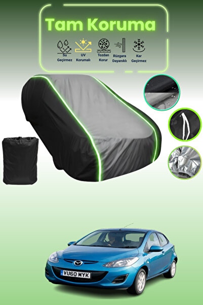 Dokaca Neo غطاء حماية متوافق مع سيارة مازدا قماش مجدّل 2007 - 2014 باللون الأ...