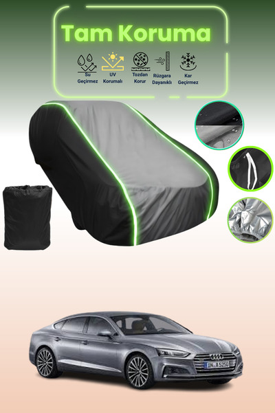 Dokaca Neo غطاء حماية متوافق مع سيارة أودي A5 سبورت باك 2016 - 2021 باللون الأسود_الرمادي_الأسود النيون