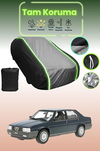 Dokaca Neo غطاء حماية متوافق مع سيارة ألفا روميو قماش مجدّل باللون الأسود_الر...