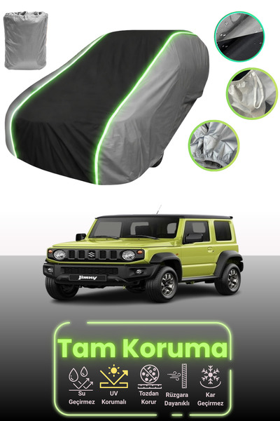 Dokaca Neo غطاء حماية للسيارة باللون الرمادي والأسود والرمادي النيون قماش مجد...