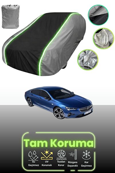 Dokaca Neo غطاء حماية للسيارة باللون الرمادي والأسود والرمادي النيون قماش مجدّل متوافق مع سيارة أوبل إنسيجنيا جراند سبورت
