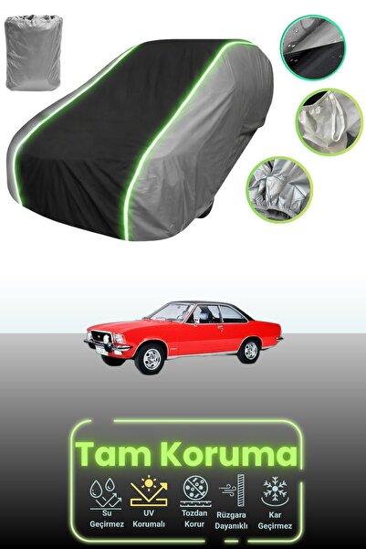 Dokaca Neo غطاء حماية للسيارة باللون الرمادي والأسود والرمادي النيون قماش مجدّل متوافق مع سيارة أوبل كومودور بي كوبيه