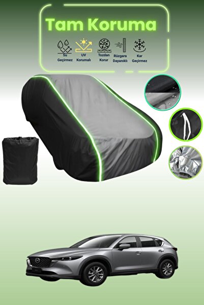 Dokaca Neo غطاء حماية متوافق مع سيارة مازدا CX-5 قماش مجدّل باللون الأسود_الر...