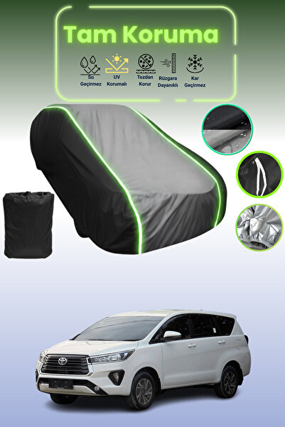 Dokaca Neo غطاء حماية متوافق مع سيارة تويوتا كيجانغ قماش مجدّل إنوفا 2، لون أسود_رمادي_أسود نيون