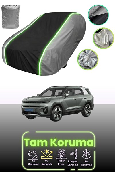 Dokaca Neo غطاء حماية للسيارة باللون الرمادي والأسود والرمادي النيون قماش مجدّل Kgm Mobility Torres متوافق مع السيارة