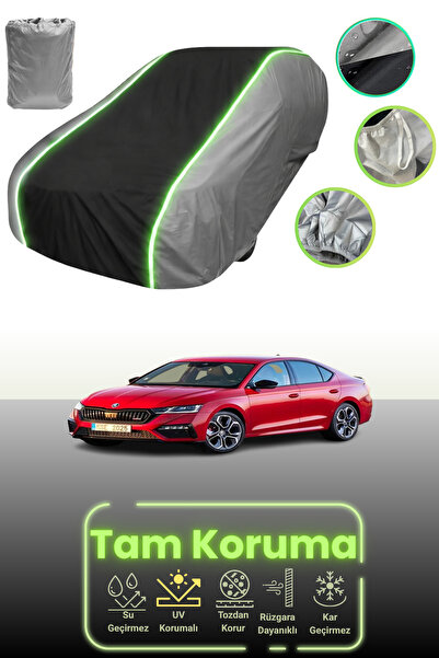 Dokaca Neo غطاء حماية للسيارة باللون الرمادي والأسود والرمادي النيون قماش مجد...