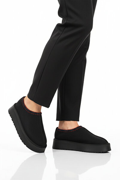 AYAKMOD Black Fur Lined Women's Casual Shoes U-50 Z