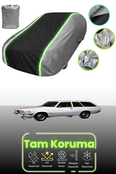 Dokaca Neo غطاء حماية للسيارة باللون الرمادي والأسود والرمادي النيون قماش مجدّل متوافق مع سيارة أوبل ريكورد دي كارافان